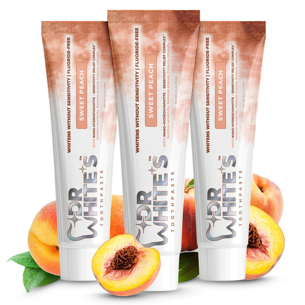 Dr. White’s Fruit by Design™ Sweet Peach Toothpaste 3-pack