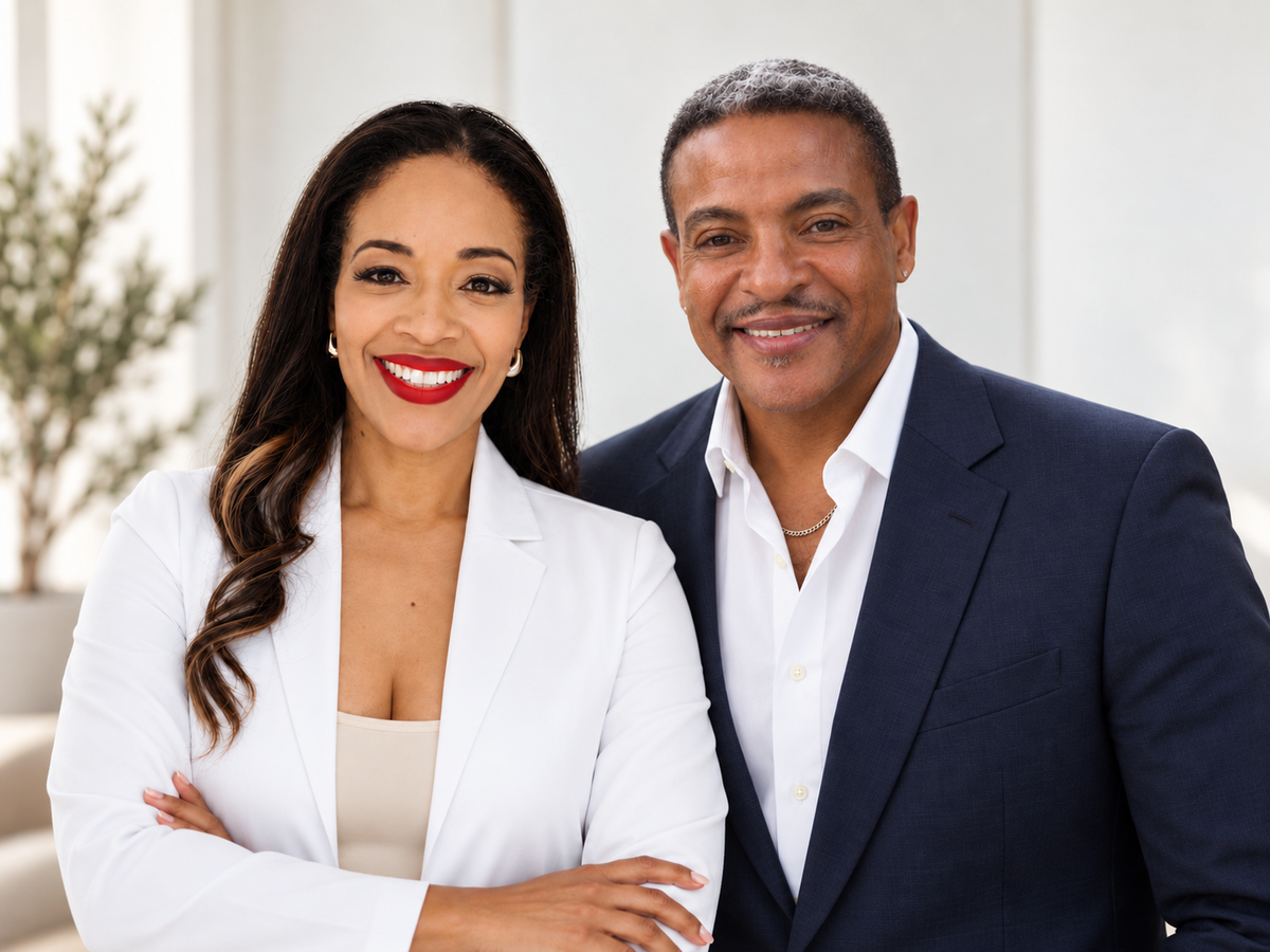 Dr. Brigitte White and Sean Joell Johnson, co-founders of Bright Whites Oral Care