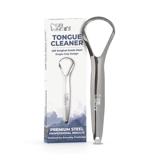 Dr. White’s Precision Tongue Care™ Single Grip Stainless Steel Tongue Cleaner 1