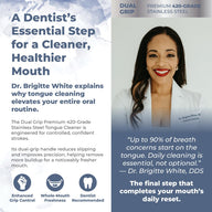 Dr. White’s Precision Tongue Care™ Dual Grip Stainless Steel Tongue Cleaner — image 4