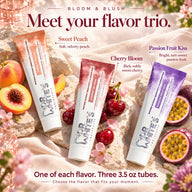 Dr. White’s Fruit by Design™ Bloom & Blush Trio — Flavor guide and set contents