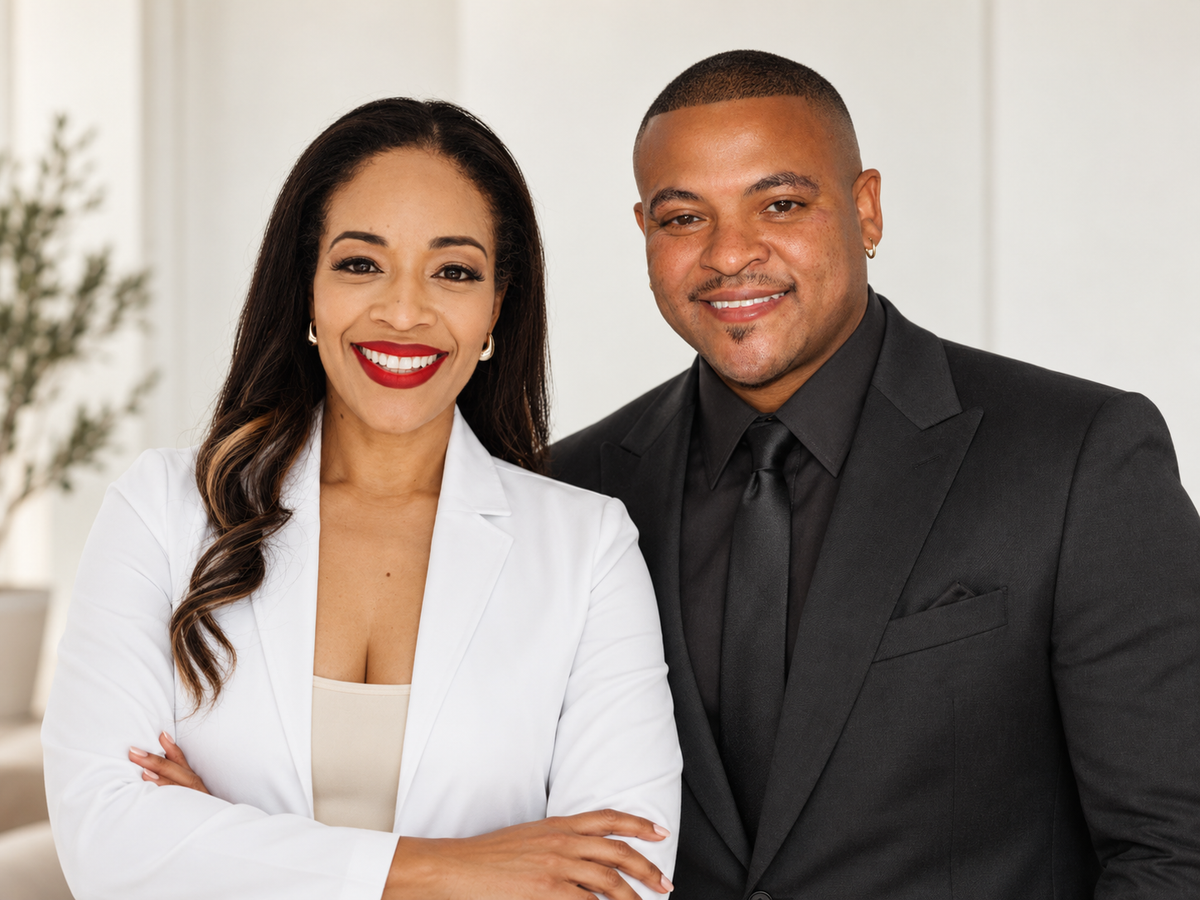 Dr. Brigitte White and Sean Joell Johnson, co-founders of Bright Whites Oral Care